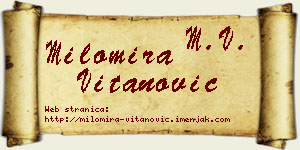 Milomira Vitanović vizit kartica